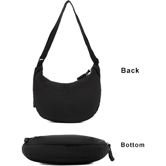 Crescent Crossbody Bags for Women Nylon Slouchy Sling Hobo Bag,Spacious Dumpling - Picture 6 of 8